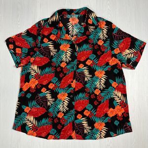 Men's Hawaiian Button Up Short Sleeve Short Sleeve Collared Shirt Size 2X